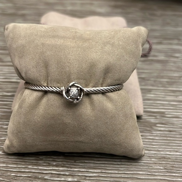 David Yurman Infinity Bracelet Sterling Silver with Diamonds, 3mm - Picture 4 of 9